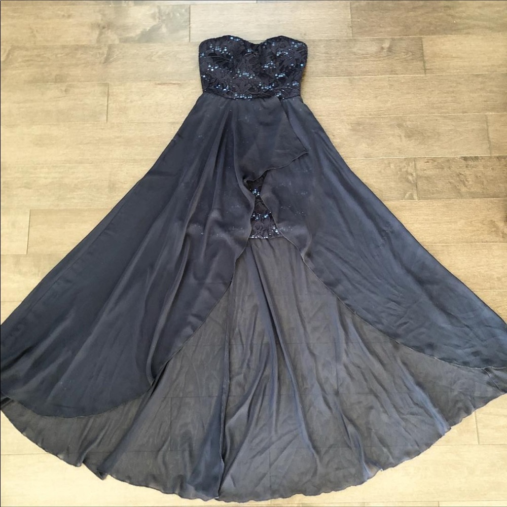 Brand new with tags high low sequin gown